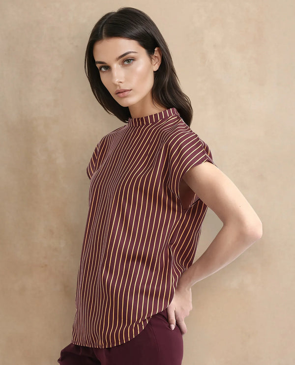 Rareism Women Lossa Brown Printed Top