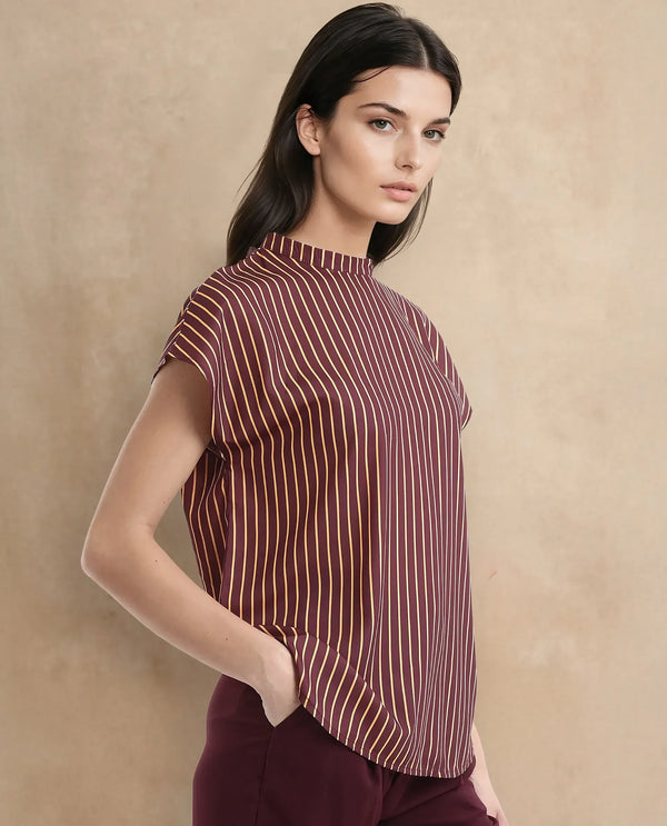 Rareism Women Lossa Brown Printed Top