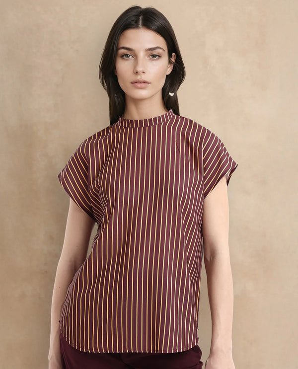 Rareism Women Lossa Brown Printed Top