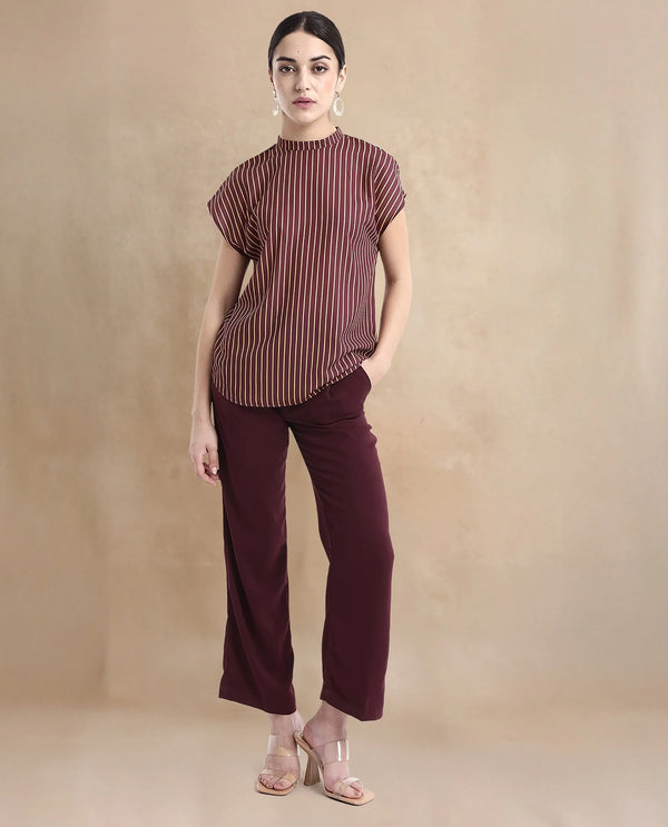 Rareism Women Lossa Brown Printed Top