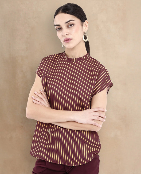 Rareism Women Lossa Brown Printed Top