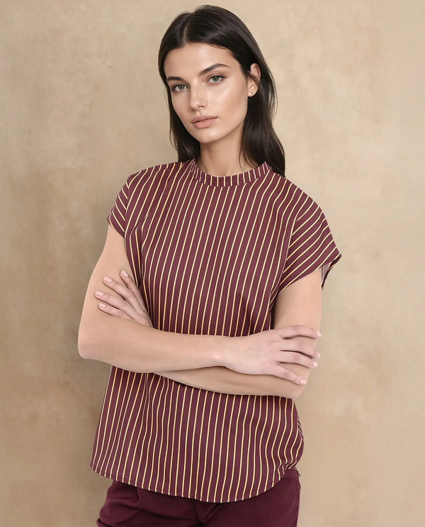 Rareism Women Lossa Brown Printed Top