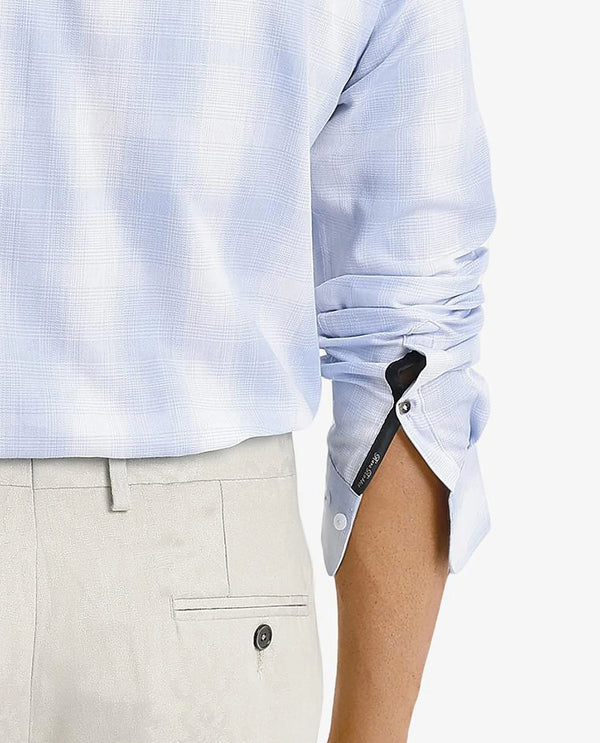 Rare Rabbit Men's Loto Light Blue Cotton Fabric Full Sleeve Regular Fit Checks Shirt