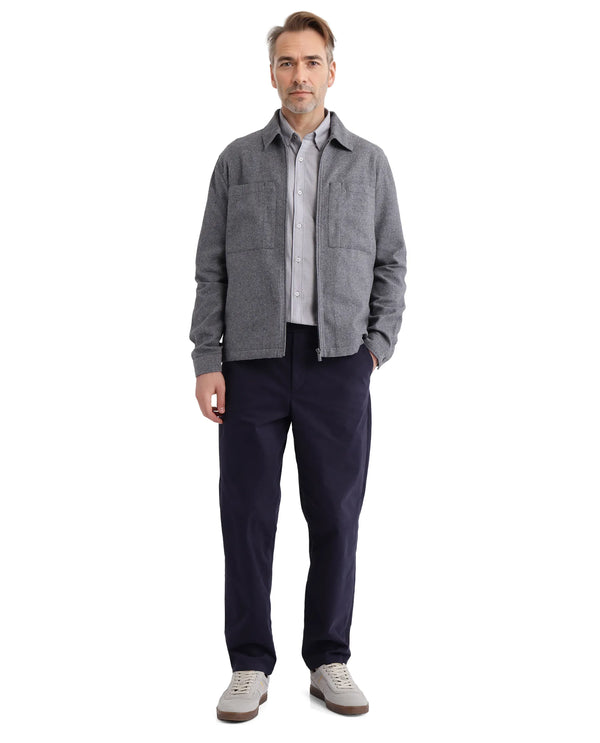Rare Rabbit Men Lubeck Navy Cotton Fabric Back Flap Pocket Relaxed Fit Solid Trouser