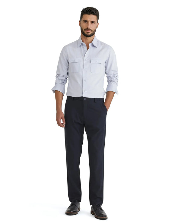 Rare Rabbit Men Lyton-25 Pastel Blue Full Sleeve Collared Neck Button Closure Plain Shirt