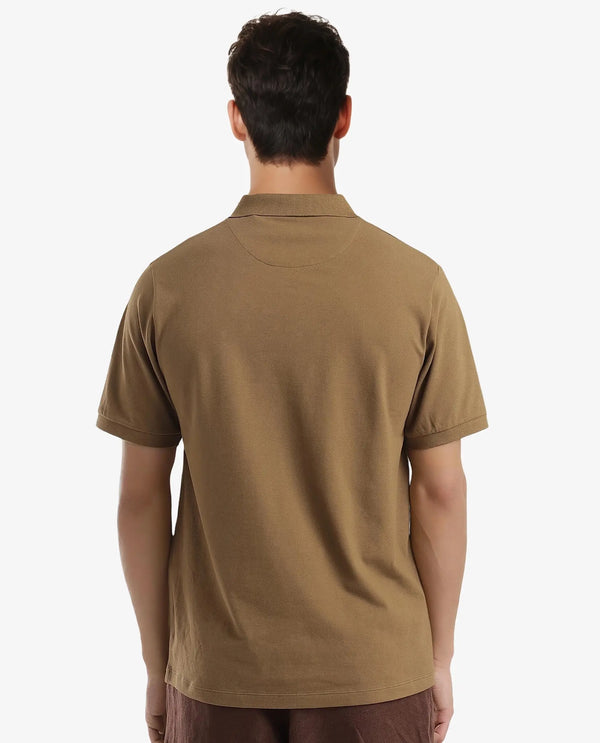 Rare Rabbit Men Mabe Light Green Short Sleeve Regular Collar Silicone Badge Branding Flat Knit Plain Polo