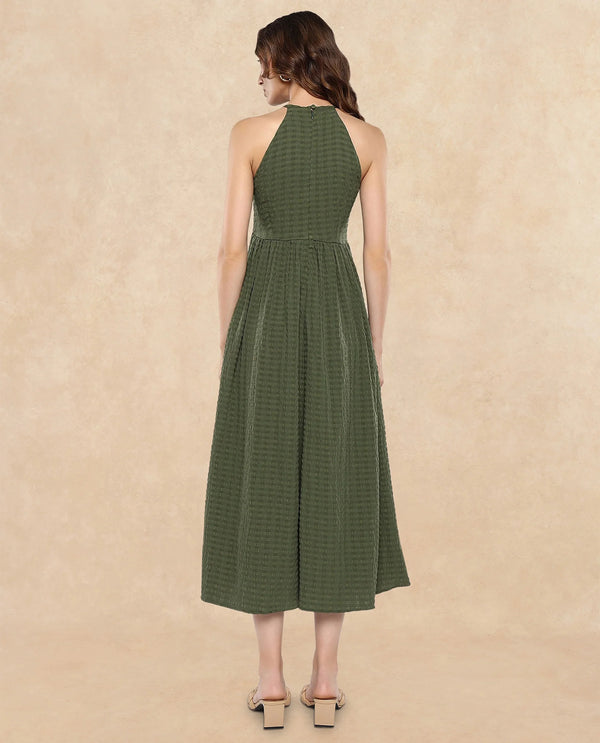 Rareism Women Macnica Olive Plain Dress