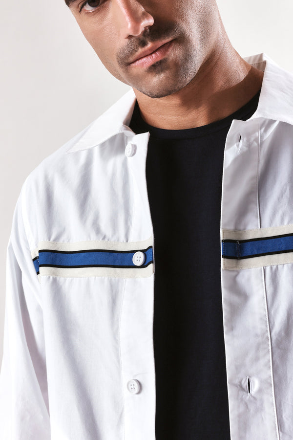 Rare Rabbit Men Macon-S White Cotton Fabric Full Sleeves Collared Neck Button Closure Plain Shirt