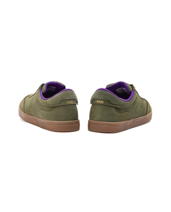 Rare Rabbit Mens Magellan Dark Green Premium Nubuck Lace Up Low Top Round Toe Sneaker Shoes
