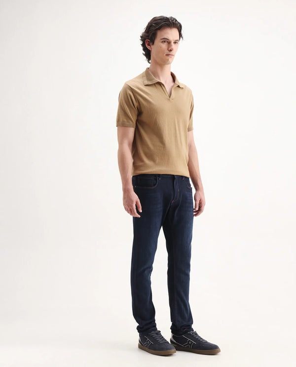 Rare Rabbit Mens Maiden Dark Blue Cotton Polyester Mid Rise Dark Wash Solid Slim Fit Jeans