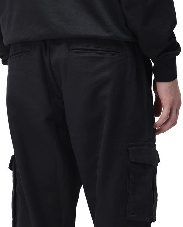 Rare Rabbit Men's Maks Black Drawstring Closure Mid-Rise Relaxed Fit Solid Trouser