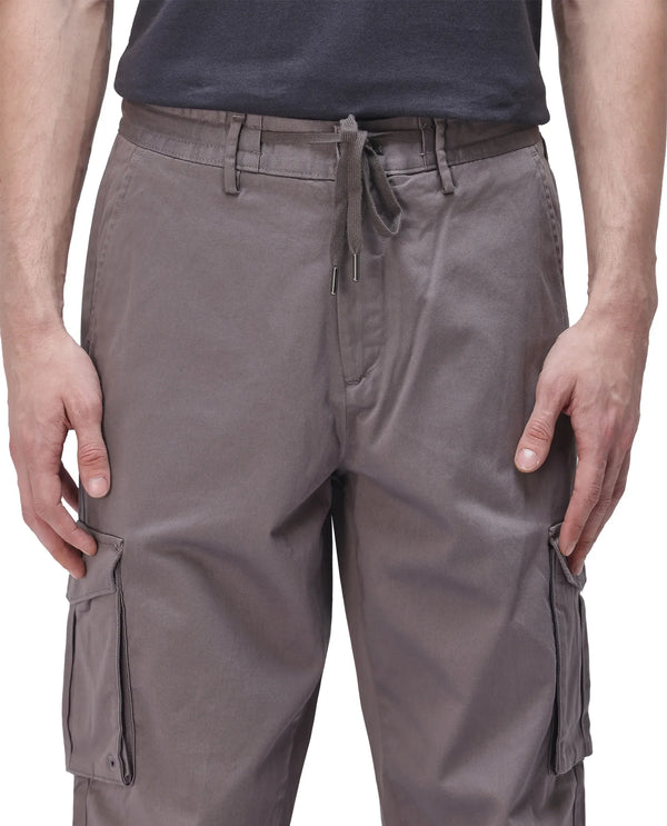 Rare Rabbit Men's Maks Dark Grey Drawstring Closure Mid-Rise Relaxed Fit Solid Trouser