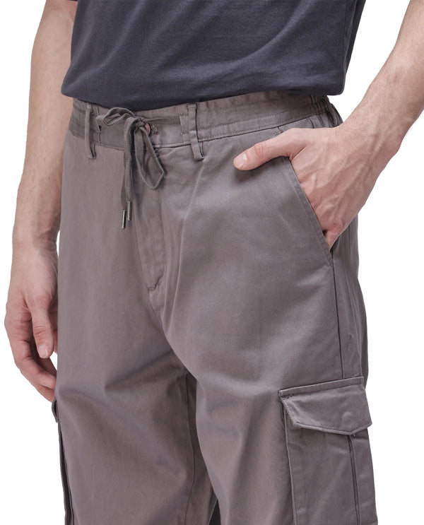 Rare Rabbit Men's Maks Dark Grey Drawstring Closure Mid-Rise Relaxed Fit Solid Trouser