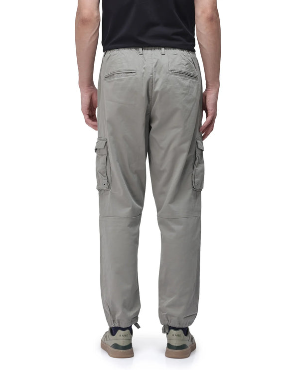 Rare Rabbit Men's Maks Dusky Olive Drawstring Closure Mid-Rise Relaxed Fit Solid Trouser
