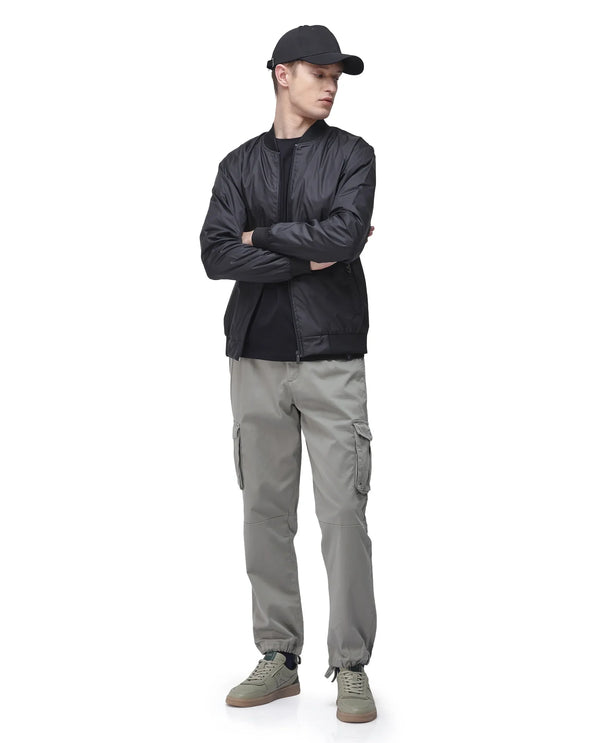 Rare Rabbit Men's Maks Dusky Olive Drawstring Closure Mid-Rise Relaxed Fit Solid Trouser