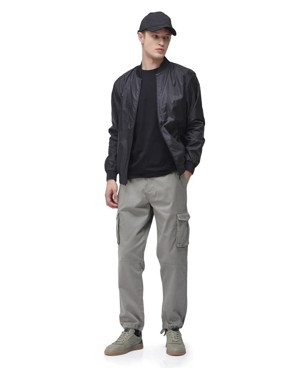 Rare Rabbit Men's Maks Dusky Olive Drawstring Closure Mid-Rise Relaxed Fit Solid Trouser
