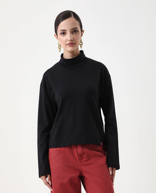 Rareism Women Malatya Black Plain Top