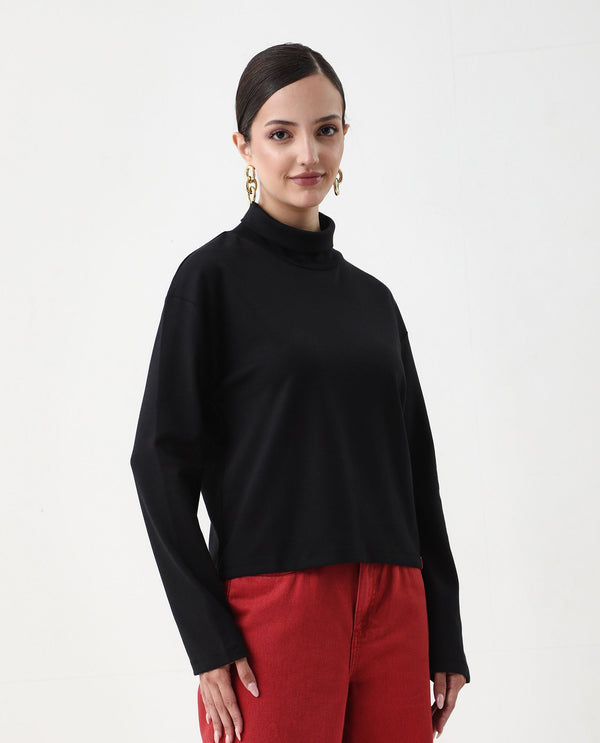 Rareism Women Malatya Black Plain Top