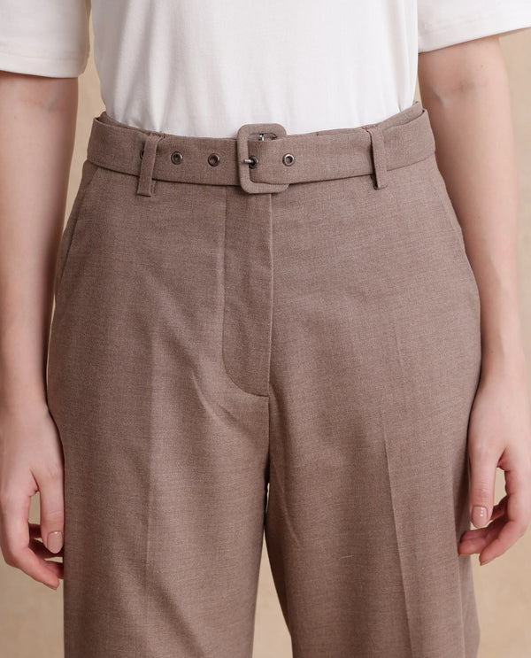 Rareism Women Mals Beige Mid Rise Tapered Fit Trouser