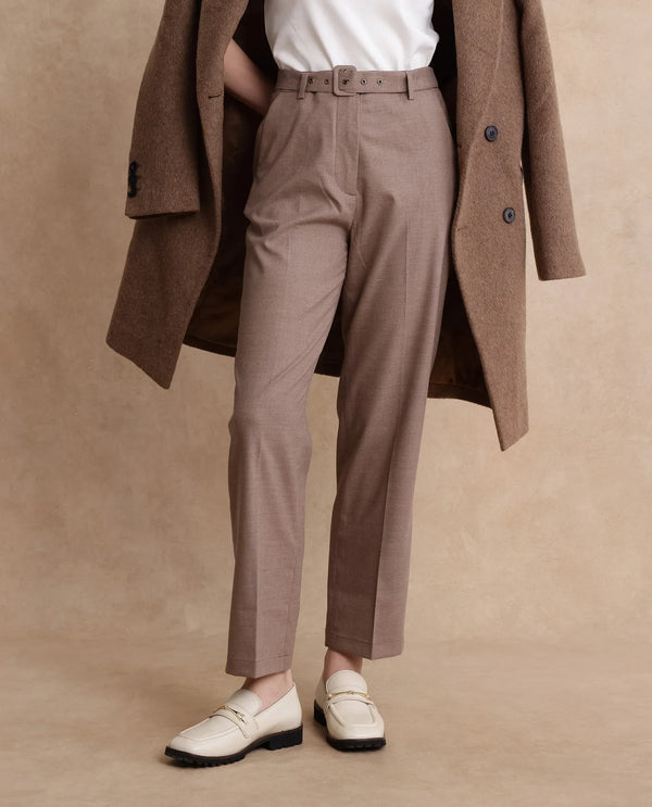 Rareism Women Mals Beige Mid Rise Tapered Fit Trouser