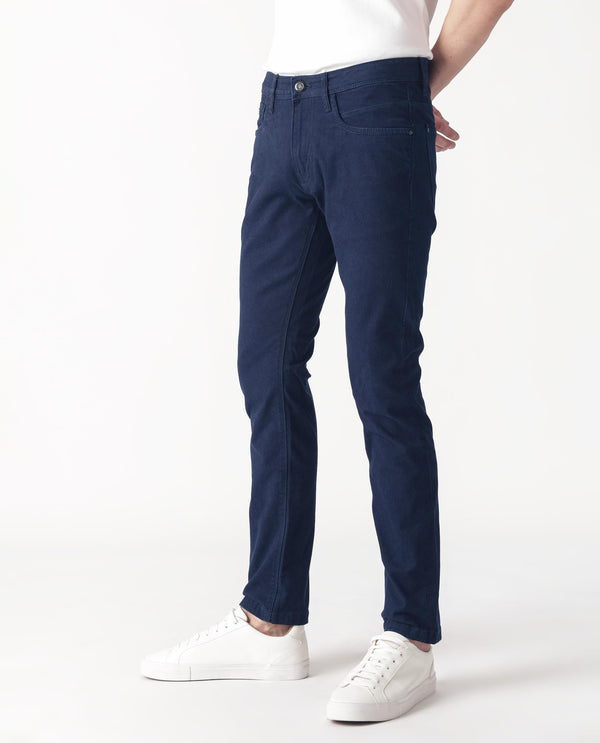 Rare Rabbit Men's Mambos Dark Navy Dark Wash Mid-Rise Slim Fit Jeans