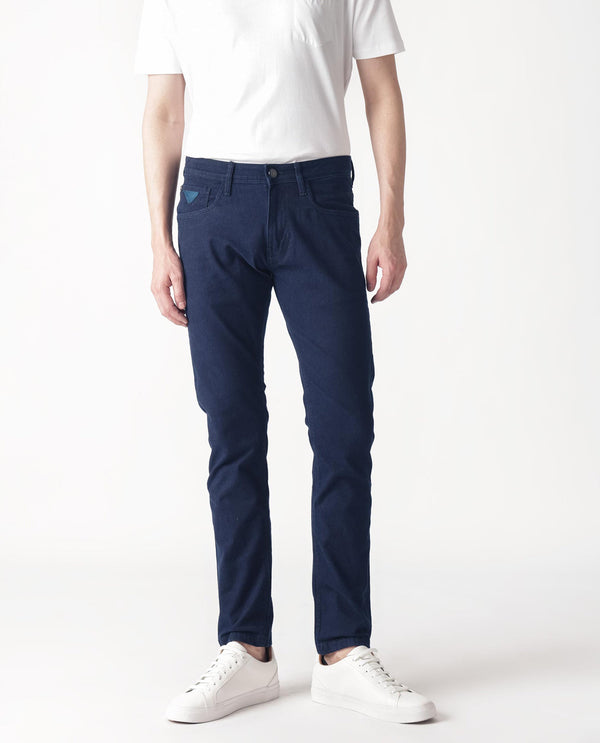 Rare Rabbit Men's Mambos Dark Navy Dark Wash Mid-Rise Slim Fit Jeans