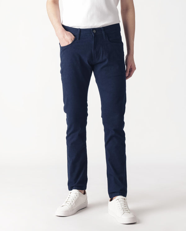 Rare Rabbit Men's Mambos Dark Navy Dark Wash Mid-Rise Slim Fit Jeans
