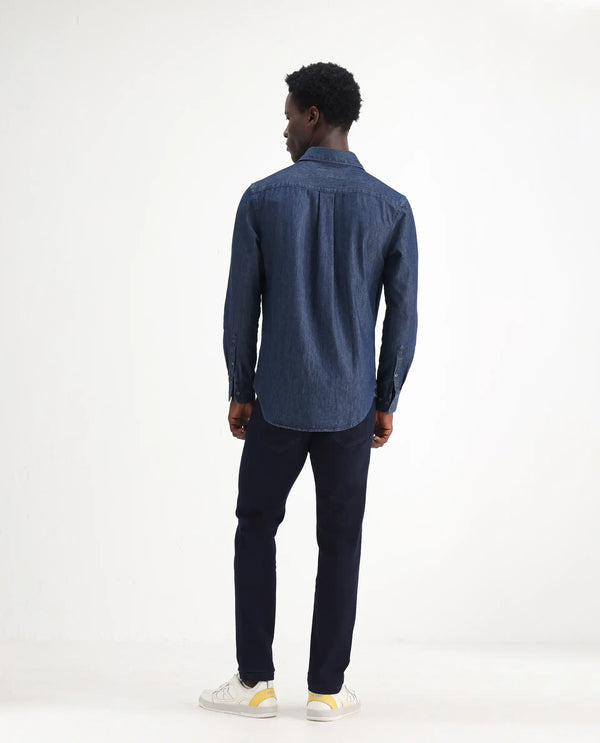 Rare Rabbit Mens Manado Dark Navy Cotton Polyester Solid Slim Fit Jeans