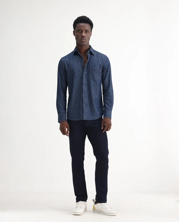 Rare Rabbit Mens Manado Dark Navy Cotton Polyester Solid Slim Fit Jeans