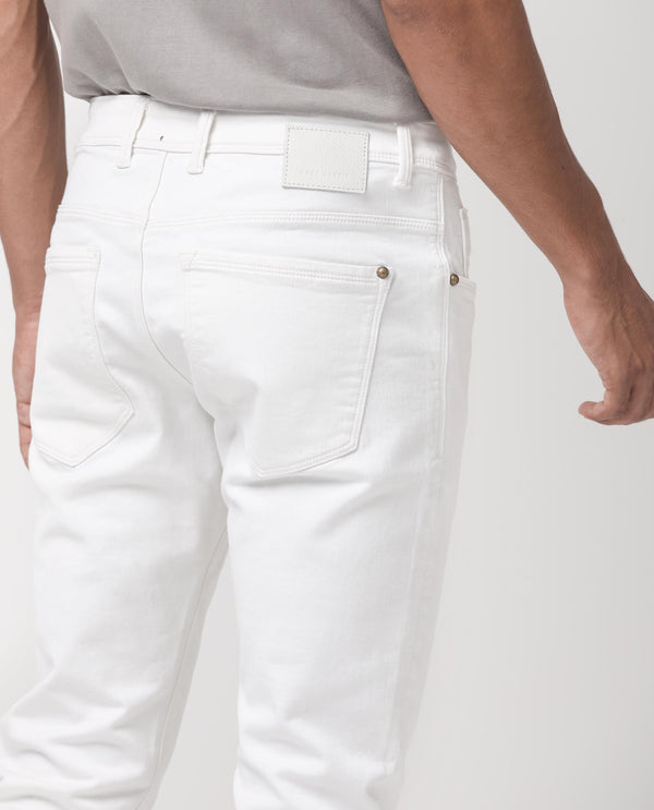 Rare Rabbit Men's Marowak Off-White Rinse Wash Mid-Rise Slim Fit Jeans