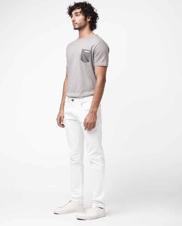 Rare Rabbit Men's Marowak Off-White Rinse Wash Mid-Rise Slim Fit Jeans
