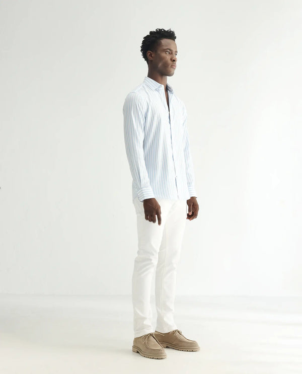 Rare Rabbit Men's Marowak Off-White Rinse Wash Mid-Rise Slim Fit Jeans
