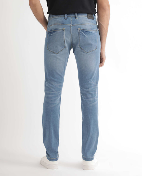 Rare Rabbit Men's Marset Light Blue Light Wash Mid-Rise Slim Fit Jeans