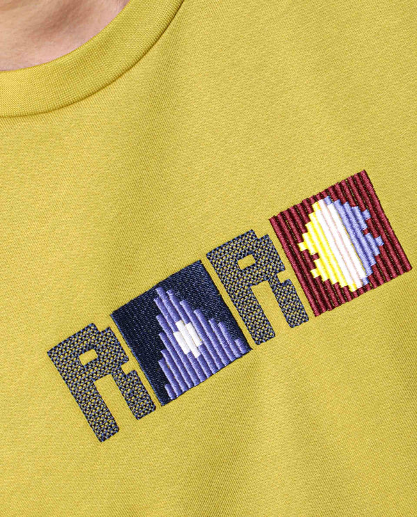 Rare Rabbit Men's Martis Olive Cotton Polyester Fabric Full Sleeves Graphic Embroidery Print Sweatshirt