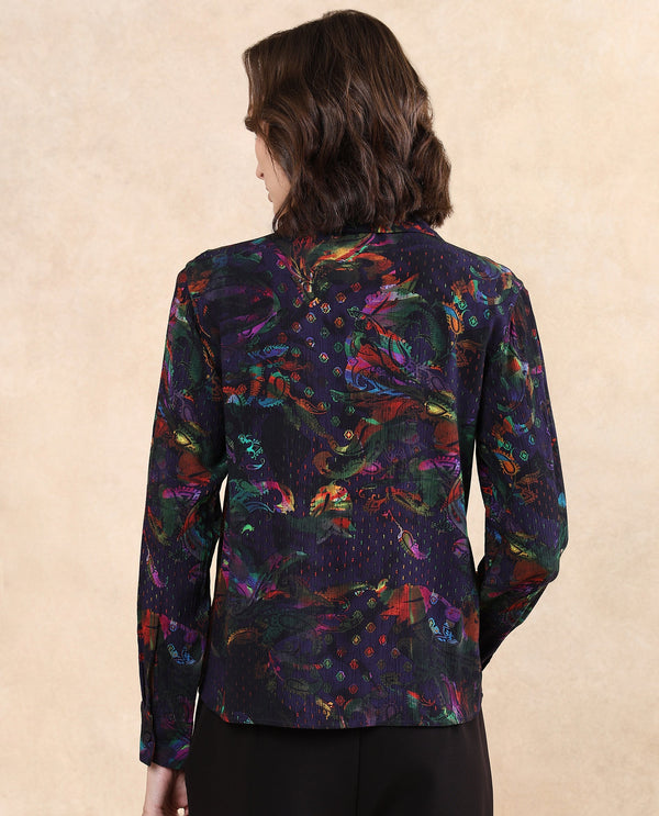 Rareism Women Mausi Multi Full Sleeve Collared Neck Button Closure Paisley Print Shirt
