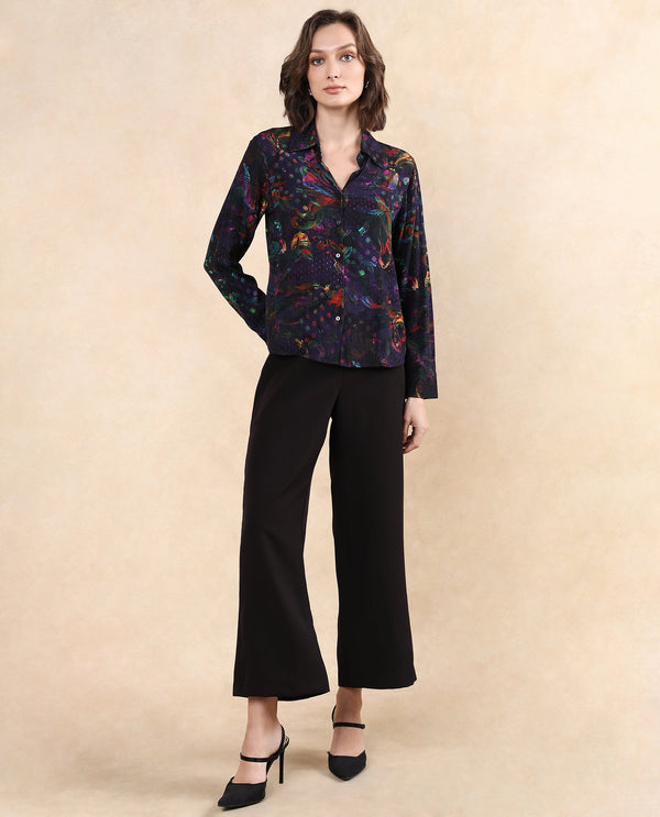 Rareism Women Mausi Multi Full Sleeve Collared Neck Button Closure Paisley Print Shirt