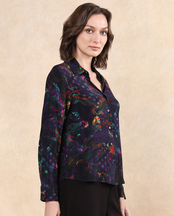 Rareism Women Mausi Multi Full Sleeve Collared Neck Button Closure Paisley Print Shirt
