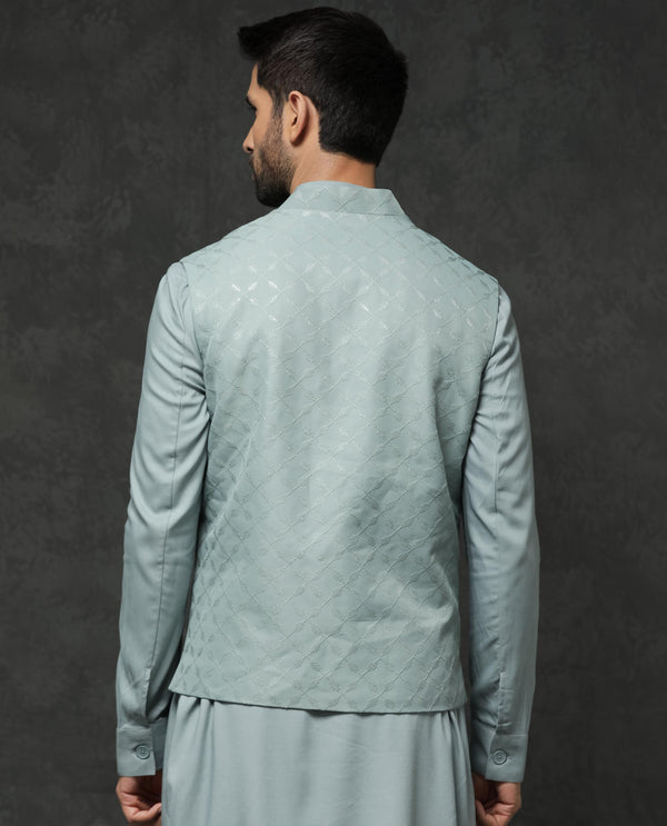 Rare Rabbit Men's Medo-Kpb Dusky Green Kurta-Suit