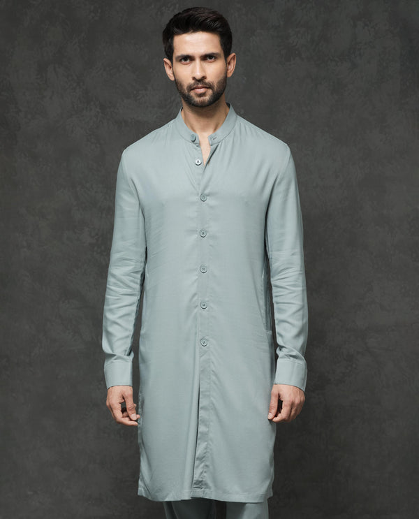 Rare Rabbit Men's Medo-Kpb Dusky Green Kurta-Suit