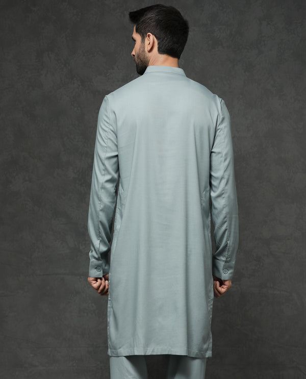Rare Rabbit Men's Medo-Kpb Dusky Green Kurta-Suit
