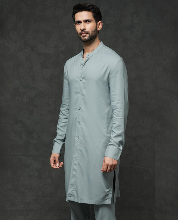 Rare Rabbit Men's Medo-Kpb Dusky Green Kurta-Suit