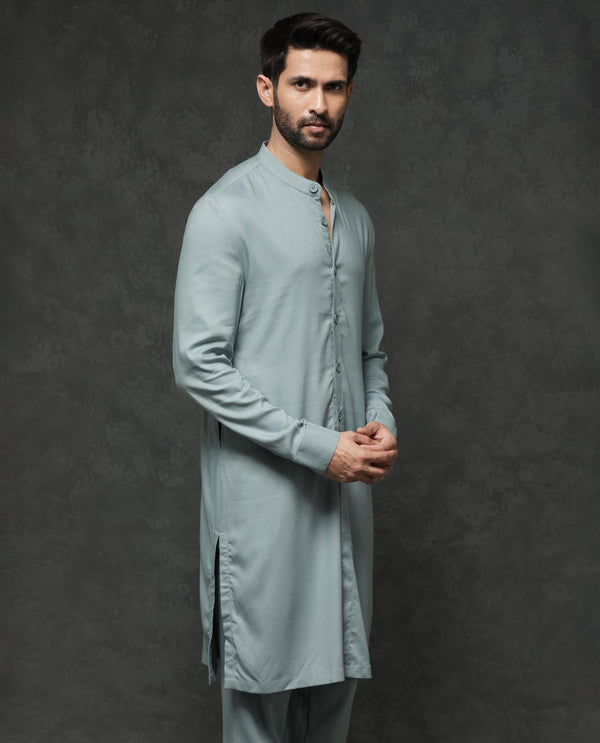 Rare Rabbit Men's Medo-Kpb Dusky Green Kurta-Suit