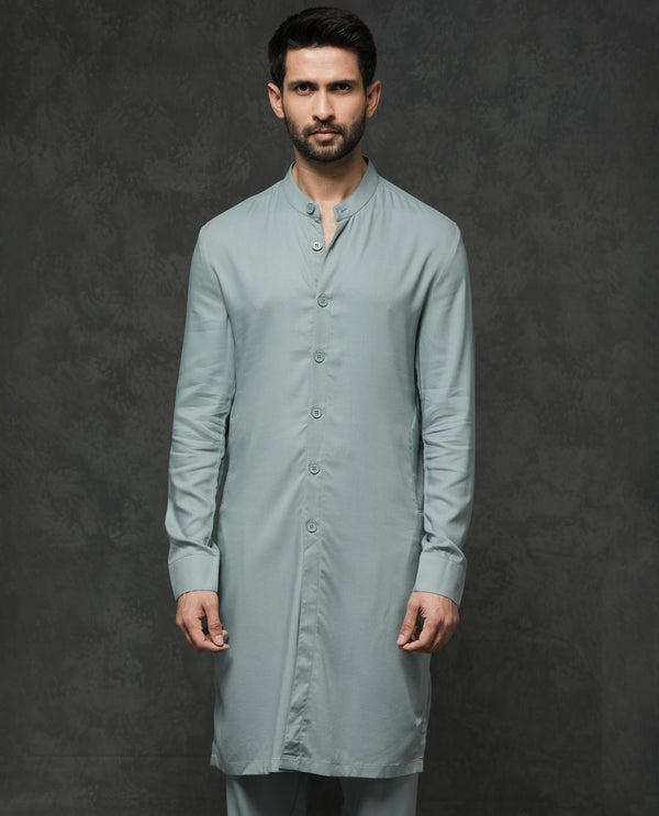 Rare Rabbit Men's Medo-Kpb Dusky Green Kurta-Suit