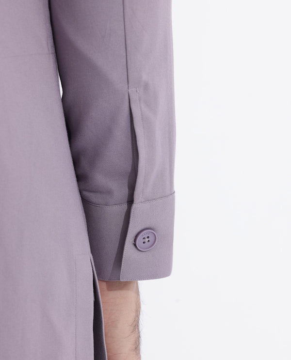 Rare Rabbit Mens Medo-K Pastel Purple Mandarin Collar Full Sleeves Kurta