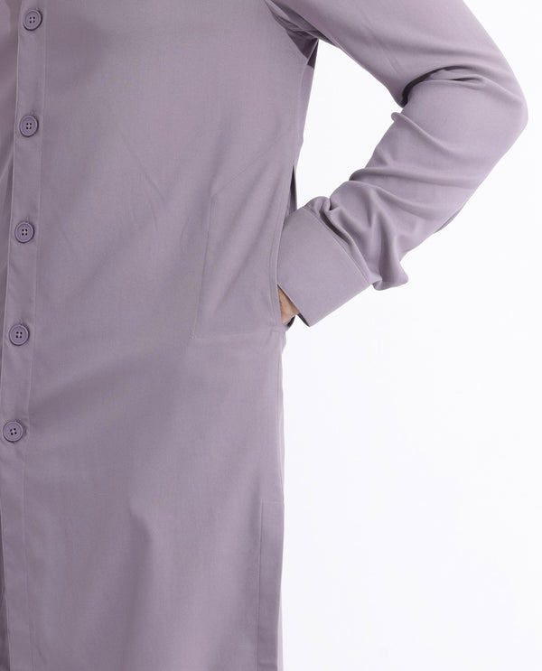 Rare Rabbit Mens Medo-K Pastel Purple Mandarin Collar Full Sleeves Kurta