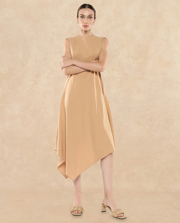 Rareism Women Melrick Beige Plain Dress
