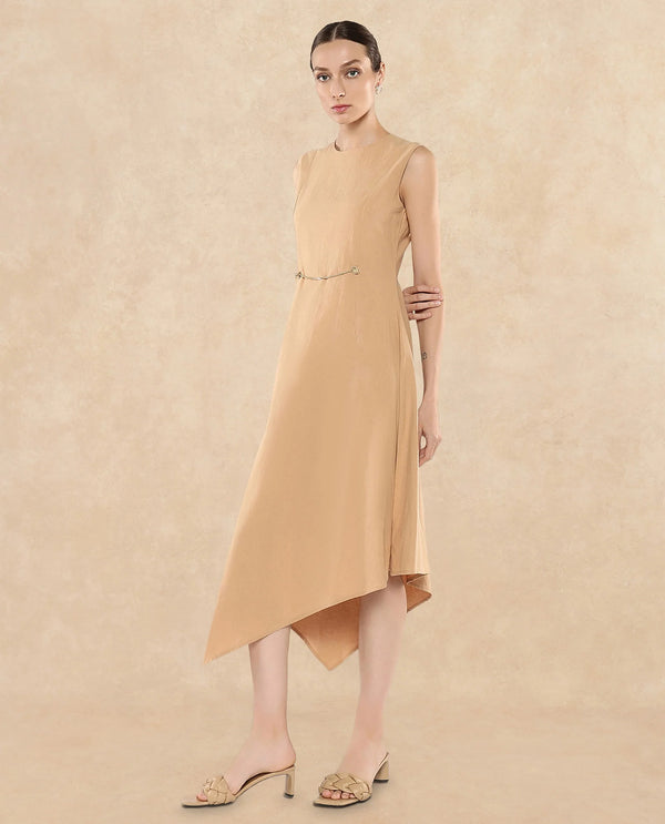 Rareism Women Melrick Beige Plain Dress