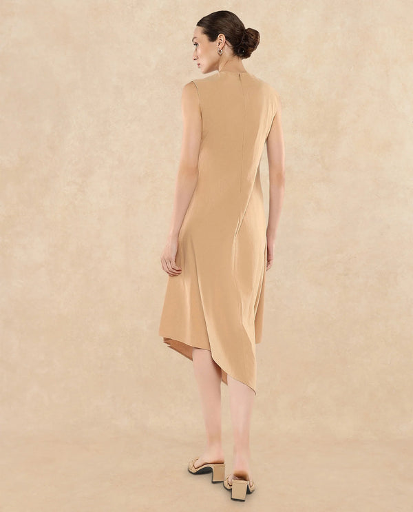 Rareism Women Melrick Beige Plain Dress