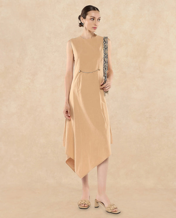 Rareism Women Melrick Beige Plain Dress