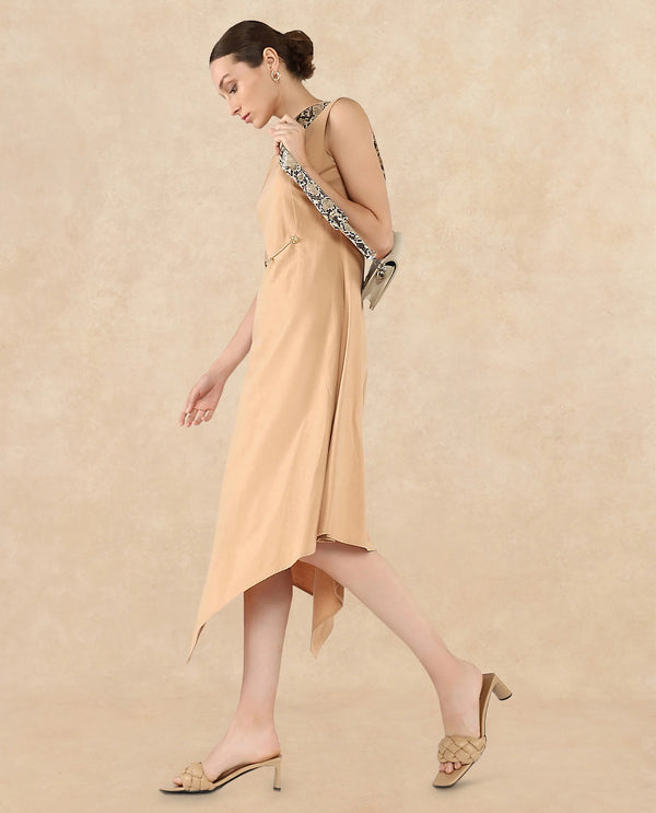 Rareism Women Melrick Beige Plain Dress